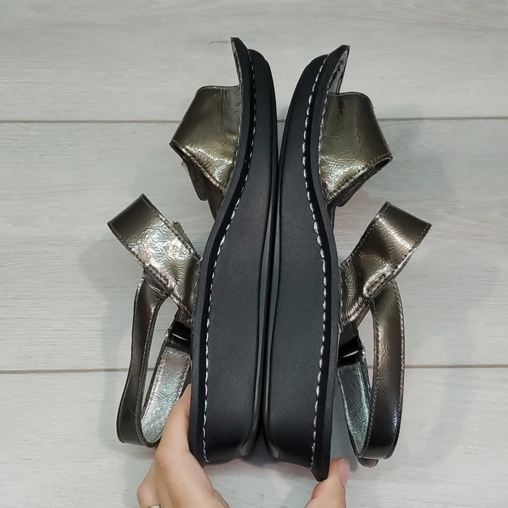 Alegria Women VER-123 Verona Chrome Leather Sandals shoes sz 36/6-6.5